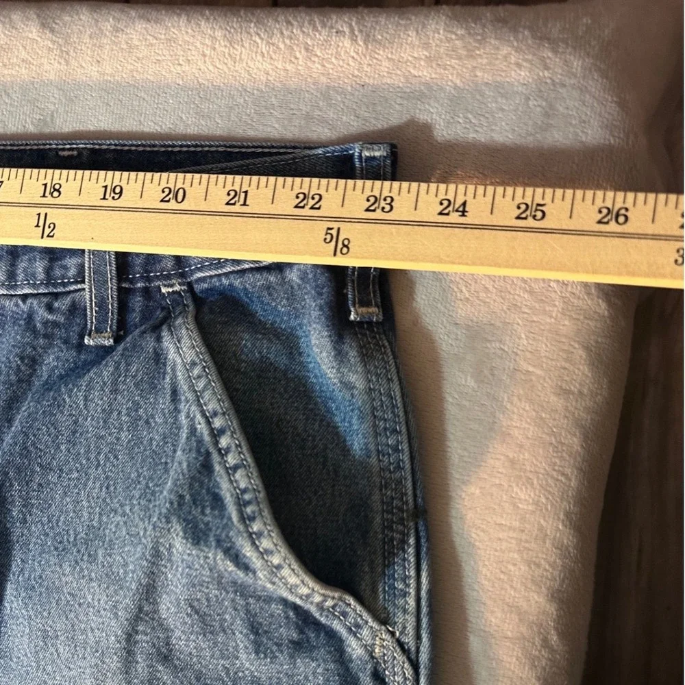 Carhartt Mens Loose Fit Carpenter Jeans Blue Denim Utility Work Pants 46x31